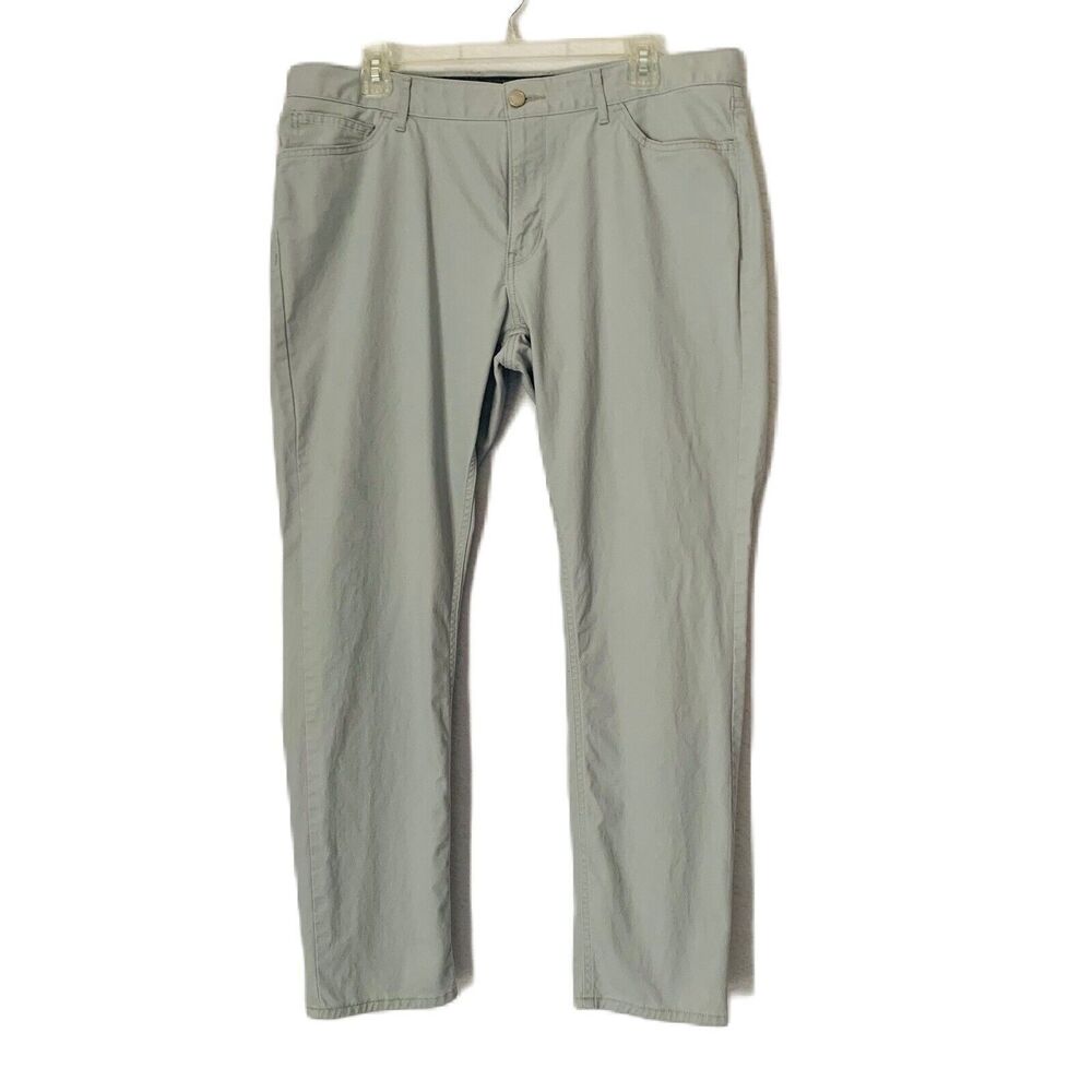 Michael Kors Pant Men Size 36/30 Gray Parker Slim Fit Flat Front Straight Cotton